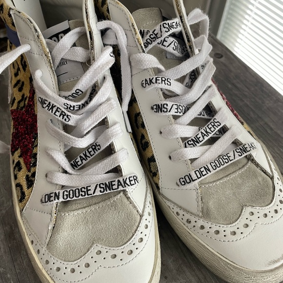 Brand new Golden Goose sneakers. Size 6.5 Standout design of leopard and stars! - Picture 2 of 6